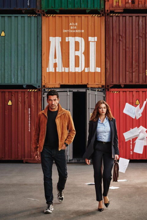 ABI Turkish series cast poster featuring Kenan İmirzalıoğlu and the main characters