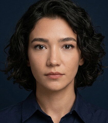 Actor Aybüke Pusat, who plays Melek in Halef: Köklerin Çağrısı.